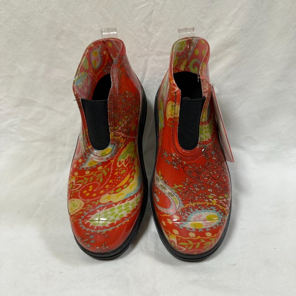 Sloggers Lovely Short Waterproof Rain Boots -  Red Paisley - Picture 3 of 4